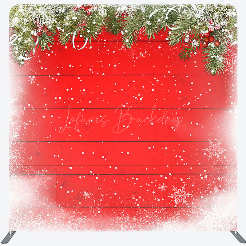 Lofaris Snowy Pleasant Christmas Tree Pillow Cover Backdrop