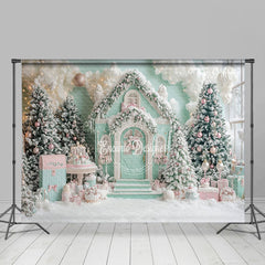 Lofaris Snowy Trees Gift Boxes Winter Christmas Backdrop