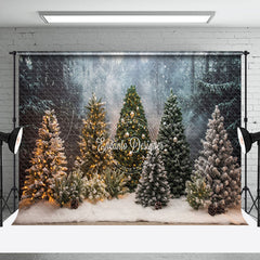 Lofaris Snowy Trees Winter Christmas Scene Forest Backdrop