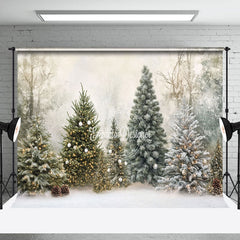 Lofaris Snowy Village Outdoor Winter Christmas Scene Backdrop