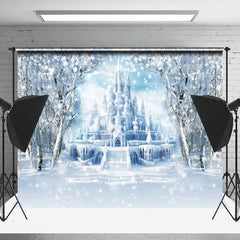 Lofaris Snowy White Wonderland Castle Photography Backdrop