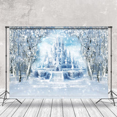 Lofaris Snowy White Wonderland Castle Photography Backdrop