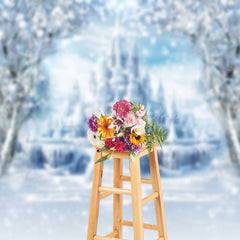 Lofaris Snowy White Wonderland Castle Photography Backdrop