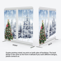 Lofaris Snowy Window Outside Scene Merry Christmas Backdrop