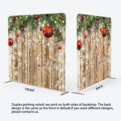 Lofaris Snowy Wood Grain Christmas Vibe Pillow Case Backdrop