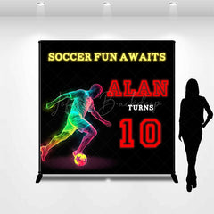 Lofaris Soccer Fun Awaits Football Custom 10th Backdrop