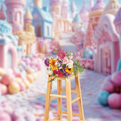 Lofaris Soft Pink Color Candyland Sweet Fairy World Backdrop