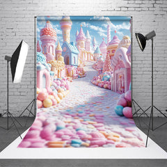 Lofaris Soft Pink Color Candyland Sweet Fairy World Backdrop