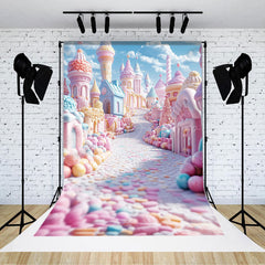 Lofaris Soft Pink Color Candyland Sweet Fairy World Backdrop