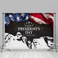 Lofaris Solemn Stone Statue Happy Presidents Day Backdrop