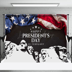 Lofaris Solemn Stone Statue Happy Presidents Day Backdrop