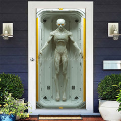 Lofaris Space Capsule Bodybuilding Alien Party Door Cover