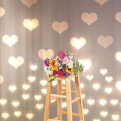 Lofaris Sparkle Gold Hearts Romantic Bokeh Photo Backdrop