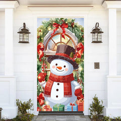 Lofaris Sparkle Painted Snowman Gifts Christmas Door Cover