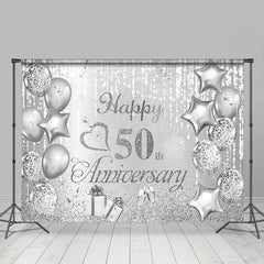 Lofaris Sparkling Balloon Gift Box 50Th Anniversary Backdrop