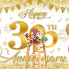 Lofaris Sparkling Gold Ribbons 30Th Anniversary Backdrop