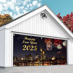 Lofaris Sparks Night Sky Modern Led City Garage Door Banner