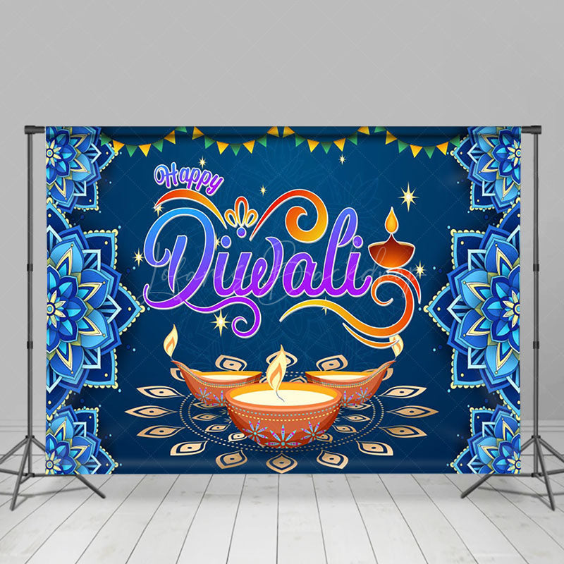 Lofaris Sparks Pink Floral Colorful Mandala Diwali Backdrop