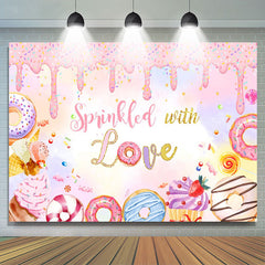 Lofaris Spinkled With Love Pink Creamy Birthday Backdrop