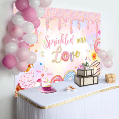 Lofaris Spinkled With Love Pink Creamy Birthday Backdrop