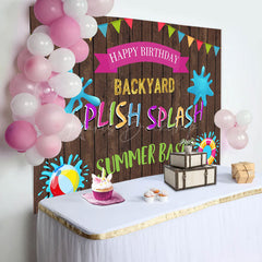 Lofaris Splish Splash Backyard Game Wooden Birthday Backdrop