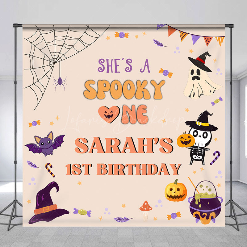 Lofaris Spooky One Halloween Custom 1st Birthday Backdrop