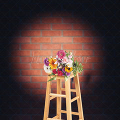 Lofaris Spotlight Microphone Red Brick Wall Photo Backdrop