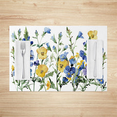 Lofaris Spring Blue Yellow Wildflower Set Of 4 Placemats