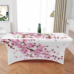 Lofaris Spring Cherry Blossom Tree Branch Stretch Table Cover