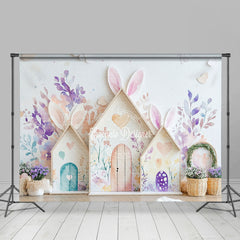 Lofaris Spring Colorful Rabbit Hutch Easter Room Set Backdrop