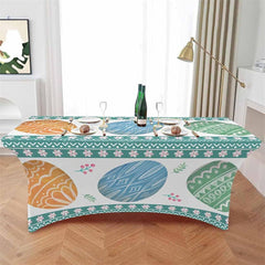 Lofaris Spring Easter Watercolor Blue Eggs Stretch Table Cover