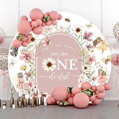 Lofaris Spring Fairy Floral Round Onederful Birthday Backdrop