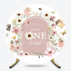 Lofaris Spring Fairy Floral Round Onederful Birthday Backdrop