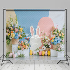 Lofaris Spring Floral Bunny Eggs Easter Room Set Backdrop