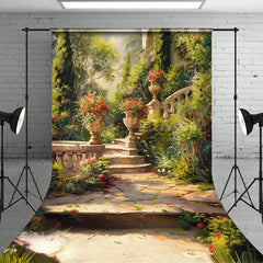 Lofaris Spring Garden Greenery Floral Photography Backdrop