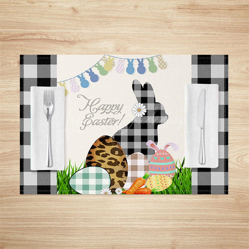 Lofaris Spring Grass Bunny Plaid Easter Set Of 4 Placemats