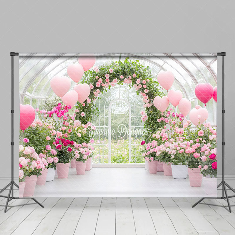 Lofaris Spring Greenhouse Romantic Pink Balloon Backdrop