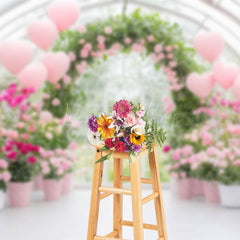 Lofaris Spring Greenhouse Romantic Pink Balloon Backdrop