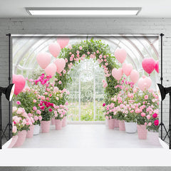 Lofaris Spring Greenhouse Romantic Pink Balloon Backdrop