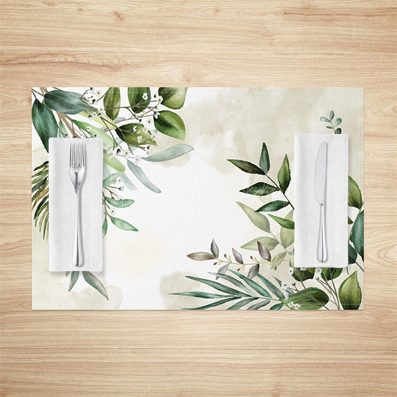 Lofaris Spring Natural Floral Plant Leaf Set Of 4 Placemats