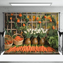 Lofaris Spring Orange Carrot Potted Plant Photo Backdrop