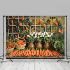 Lofaris Spring Orange Carrot Potted Plant Photo Backdrop