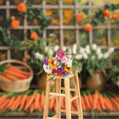 Lofaris Spring Orange Carrot Potted Plant Photo Backdrop