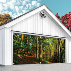 Lofaris Spring Sunshine Vibrant Forest Garage Door Banner