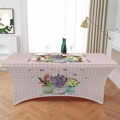 Lofaris Spring Watercolor Blossom Flower Stretch Table Cover