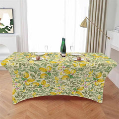 Lofaris Spring Watercolor Lemon Fruits Stretch Table Cover