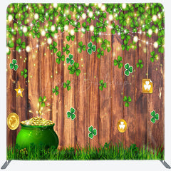 Lofaris St Patrick Green Clover Wood Square Tension Backdrop