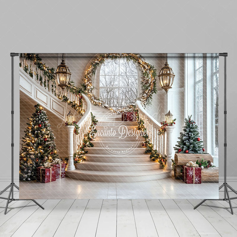 Lofaris Stairs Arch Window Christmas Architecture Backdrop