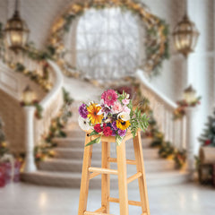 Lofaris Stairs Arch Window Christmas Architecture Backdrop