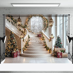 Lofaris Stairs Arch Window Christmas Architecture Backdrop